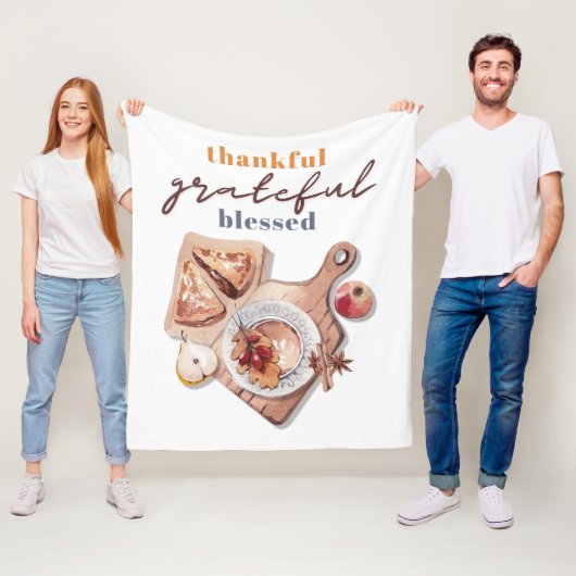 Dankbare, gezegende Boho Thanksgiving Fleece Deken (In situ)
