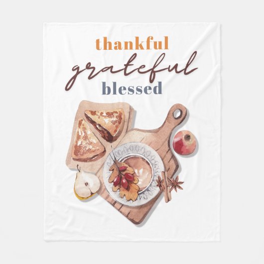 Dankbare, gezegende Boho Thanksgiving Fleece Deken (Voorkant)