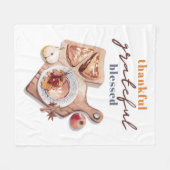Dankbare, gezegende Boho Thanksgiving Fleece Deken (Voorkant (Horizontaal))