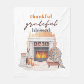 Dankbare, gezegende Boho Thanksgiving Fleece Deken (Voorkant)