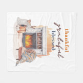 Dankbare, gezegende Boho Thanksgiving Fleece Deken (Voorkant (Horizontaal))