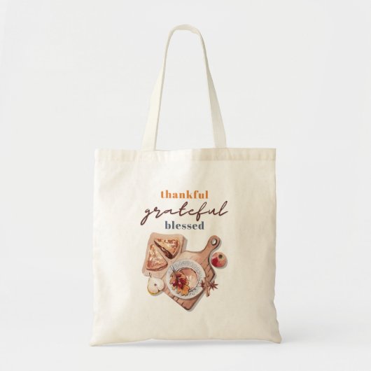 Dankbare, gezegende Boho Thanksgiving Tote Bag (Voorkant)