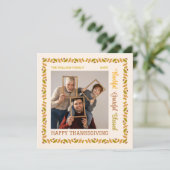 Dankbare gezegende chique Thanksgiving foto Feestdagenkaart (Staand voorkant)