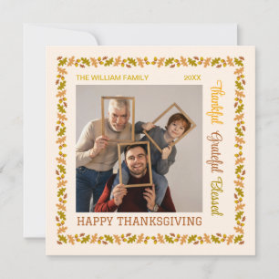 Dankbare gezegende chique Thanksgiving foto Feestdagenkaart