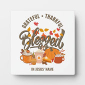 DANKBARE GEZEGENDE CHRISTELIJKE THANKSGIVING FOTOPLAAT (Voorkant)