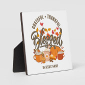 DANKBARE GEZEGENDE CHRISTELIJKE THANKSGIVING FOTOPLAAT (Voorkant)