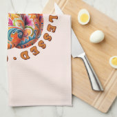 Dankbare, gezegende, dankbare bloemenpompoen theedoek (Quarter Fold)