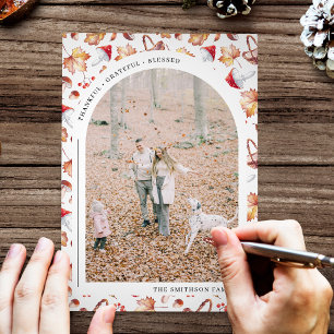 Dankbare Gezegende Dankdag Foto Feestdagenkaart