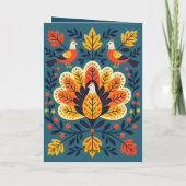 Dankbare Gezegende Herfst Bladertijd en Kalkoenen Kaart (Achterkant)
