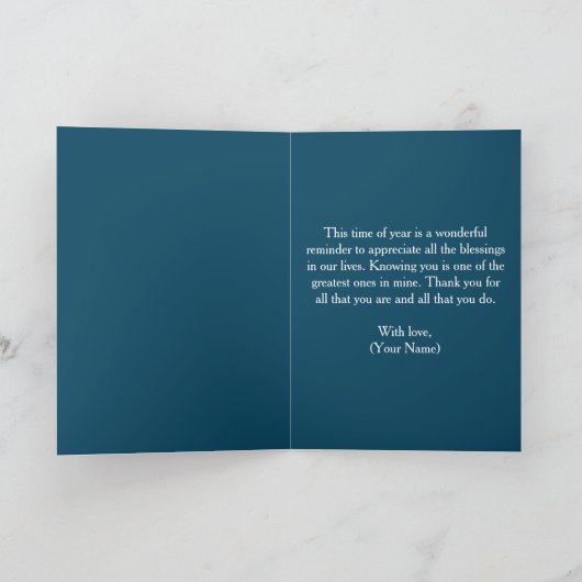 Dankbare Gezegende Herfst Bladertijd en Kalkoenen Kaart (Binnen)