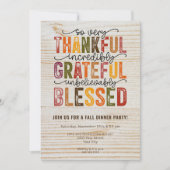Dankbare Gezegende Herfst Dinner Party Kaart (Voorkant)