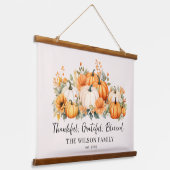 Dankbare Gezegende Herfst Pompoen Familienaam Hangend Wandkleed (Gebogen)