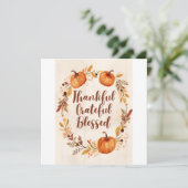 Dankbare Gezegende Herfst Save The Date (Staand voorkant)