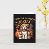 Dankbare Gezegende Hond Blij Herfst Kaart (Gele Bloem)