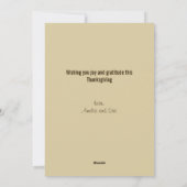 Dankbare gezegende Italiaanse jongen met pompoen Feestdagenkaart (Achterkant)