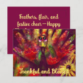 Dankbare Gezegende Kalkoen Persoonlijke Thanksgivi Briefkaart (Voorkant / Achterkant)