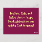 Dankbare Gezegende Kalkoen Persoonlijke Thanksgivi Briefkaart (Achterkant)