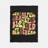 Dankbare, gezegende Leraar Thanksgiving Dag Fleece Deken (Voorkant)