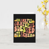 Dankbare, gezegende Leraar Thanksgiving Dag Kaart (Gele Bloem)