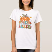 Dankbare Gezegende Polka Dot Thanksgiving T-shirt (Voorkant)