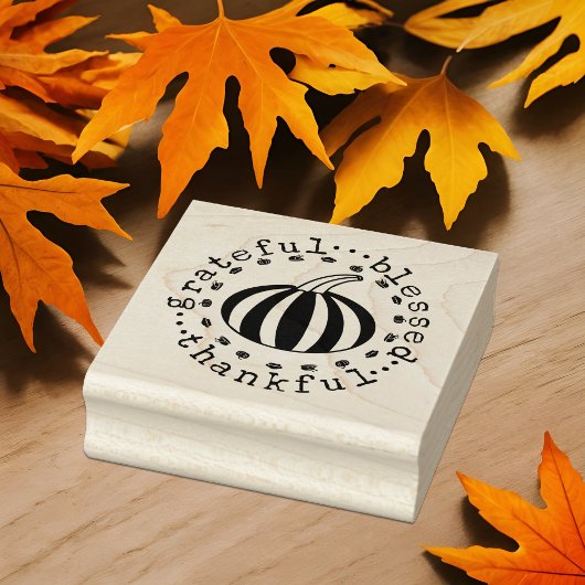Dankbare Gezegende Pompoen Herfst Oogst Rubberstempel
