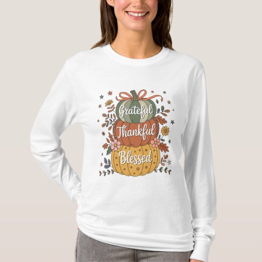 Dankbare Gezegende Pompoen Keuken | HERFST A T-shirt (Voorkant)