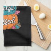 Dankbare Gezegende Pompoen Keuken | HERFST A Theedoek (Quarter Fold)