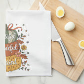 Dankbare Gezegende Pompoen Keuken | HERFST A Theedoek (Quarter Fold)