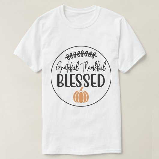 Dankbare Gezegende Pompoen T-Shirt (Design voorkant)