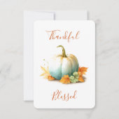 Dankbare & Gezegende Pompoen Thanksgiving Kaart (Voorkant)