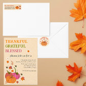 Dankbare gezegende pompoenen Herfst Kaart