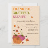 Dankbare gezegende pompoenen Herfst Kaart (Voorkant)