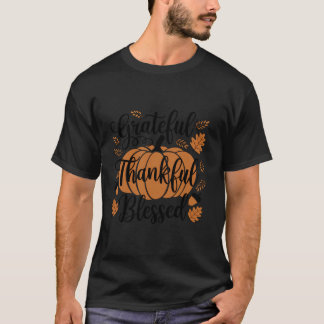 Dankbare gezegende pompoenkoffie Herfst dan T-shirt