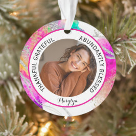 Dankbare Gezegende Quote foto Rainbow Ornament