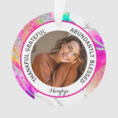 Dankbare Gezegende Quote foto Rainbow Ornament (voorkant)