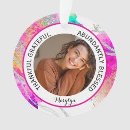 Dankbare Gezegende Quote foto Rainbow Ornament