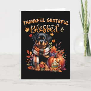 Dankbare gezegende Rottweiler hond herfst Y'al Kaart