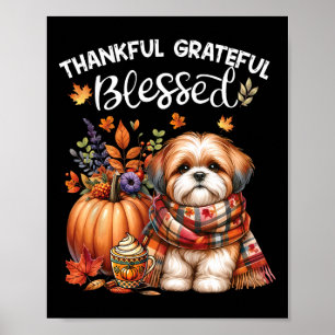 Dankbare gezegende Shih Tzu-hond Herfst Y'all  Poster