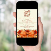 Dankbare gezegende strik bloemige oranje Thanksgiv Kaart