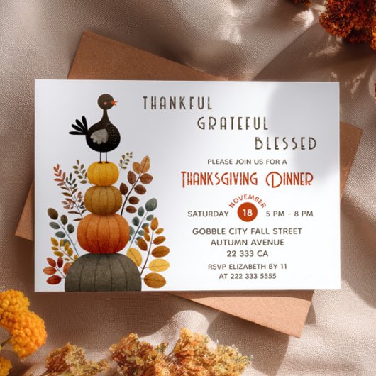 Dankbare Gezegende Thanksgiving-diner Kaart
