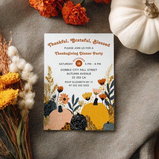 Dankbare Gezegende Thanksgiving-diner  Kaart