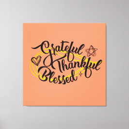 Dankbare, gezegende Thanksgiving gaven Canvas Afdruk