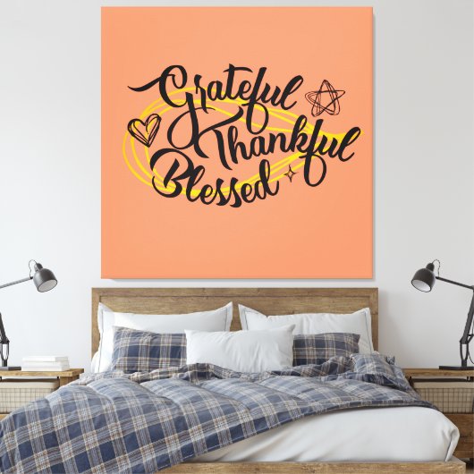 Dankbare, gezegende Thanksgiving gaven Canvas Afdruk (Insitu (Slaapkamer))