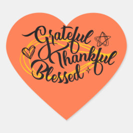 Dankbare, gezegende Thanksgiving gaven Hart Sticker