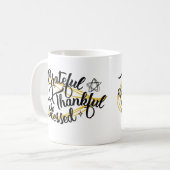 Dankbare, gezegende Thanksgiving gaven Koffiemok (Voorkant links)