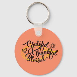 Dankbare, gezegende Thanksgiving gaven Sleutelhanger