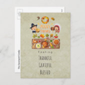 Dankbare gezegende Thanksgiving groeten Feestdagenkaart (Voorkant / Achterkant)