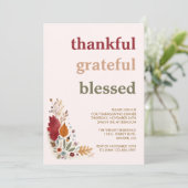 Dankbare Gezegende Thanksgiving Uitnodiging (Staand voorkant)