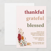Dankbare Gezegende Thanksgiving Uitnodiging (Voorkant / Achterkant)