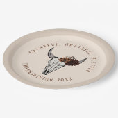 Dankbare, gezegende Westerne Thanksgiving Papieren Bordje (Gekanteld)